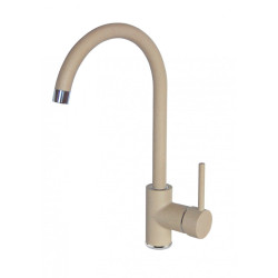 Elegancki zlewozmywak granitowy ZORBA + stylowa bateria piaskowa 76x44 cm