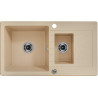 Nowoczesny zestaw: Zlewozmywak Zorba z ociekaczem + bateria piaskowa, 76x44cm