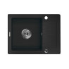 Zlewozmywak granitowy ZORBA 58x44 z baterią, nowoczesny design, grafitowy