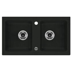 Zlewozmywak granitowy ZORBA 78x44 z 2 komorami i baterią grafitową – Elegancja i funkcjonalność