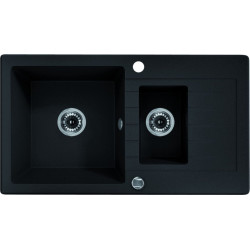 Granitowy zlewozmywak Zorba 1,5-komorowy z grafitową baterią - styl i funkcjonalność!