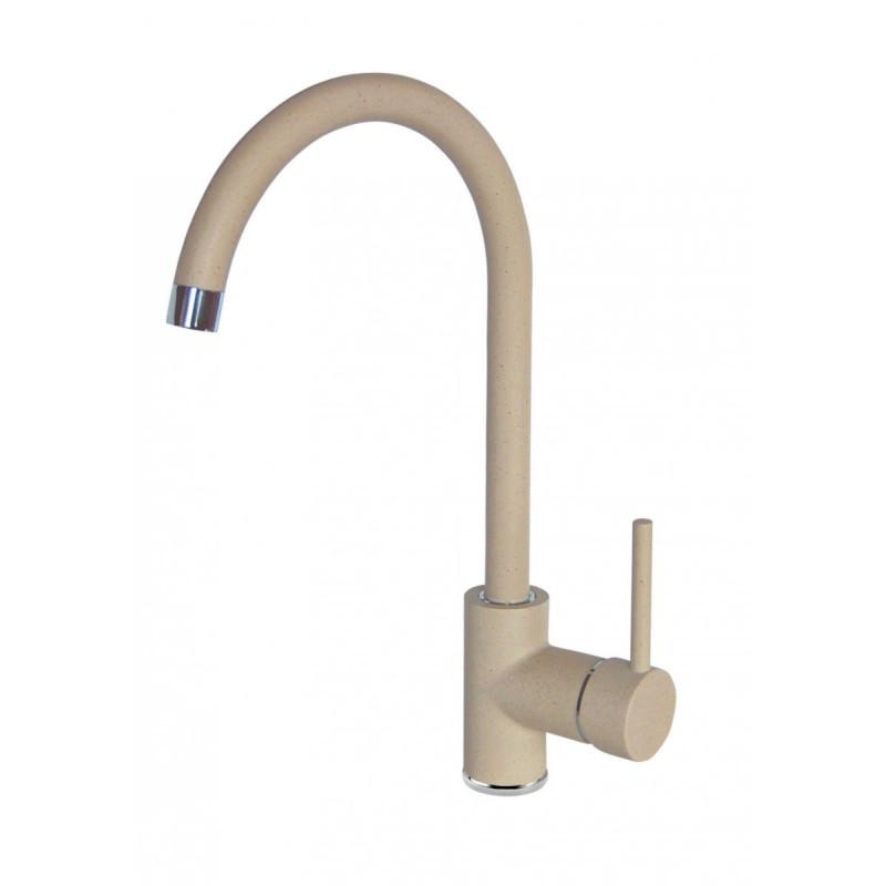 Elegancki Zlewozmywak Granitowy 1-komorowy 44x44 cm + Piaskowa Bateria ZQZA7103