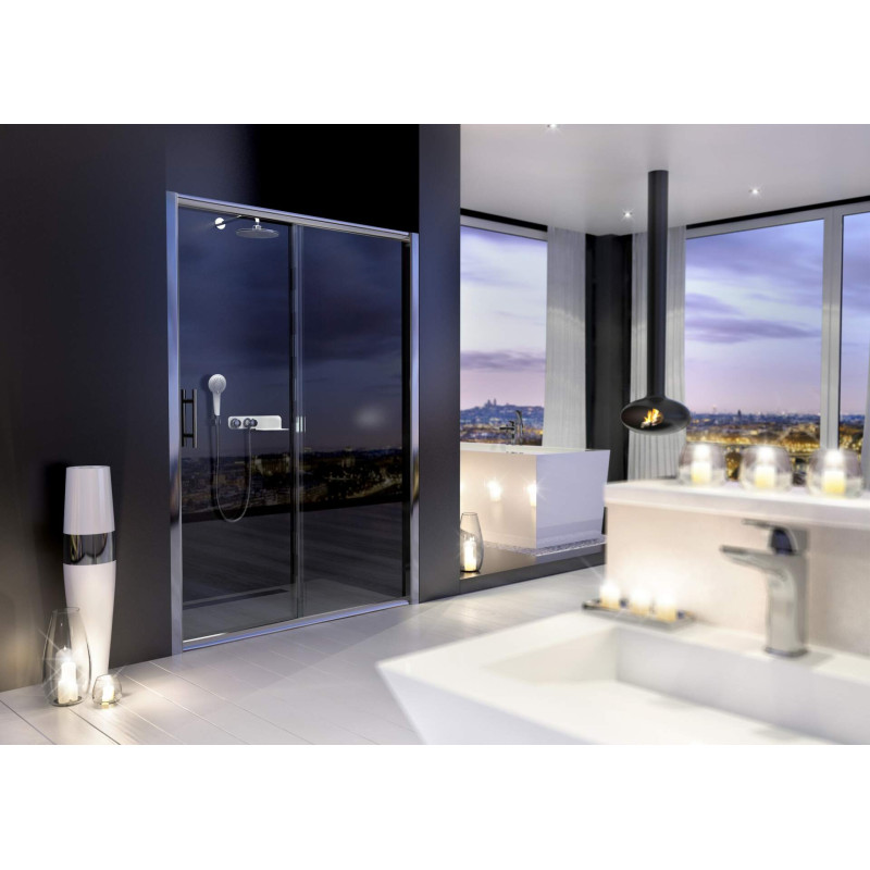 Eleganckie Drzwi Prysznicowe 110 cm - Chromowane, Przesuwne, Wysoka Jakość