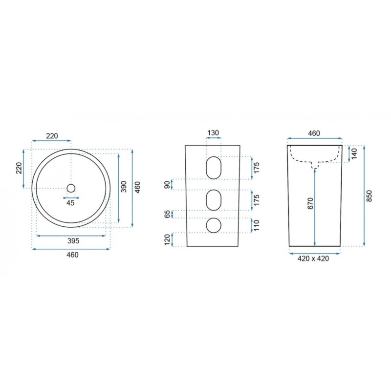 Wolnostojąca Umywalka Estera REA-U0756 – Elegancja w Twojej Łazience