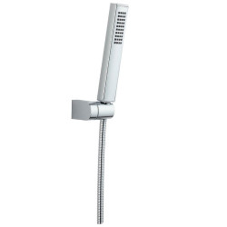 Nowoczesny zestaw natryskowy POLA z antykamieniem, deszczowy strumień, chrom, 1,5m wąż