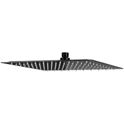 Deszczownica Stalowa KVADRATO 30x30 cm, Czarne Wykończenie, System Antykamień