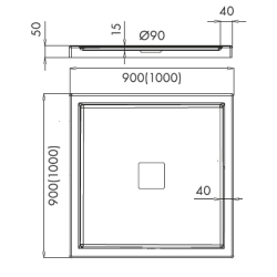 Ekskluzywny Brodzik Narożny Latina 90x90x5 - Nowoczesny Design i Komfort