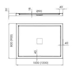 Ekskluzywny Brodzik Latina 80x100x5 cm - Komfort i Styl w Twojej Łazience