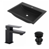 Elegancka Umywalka Granitowa ALBANO 60x44 cm z Baterią Click-clack - Czarna Elegancja do Łazienki