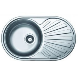 Stylowy zlewozmywak Inox Normal 1-komorowy, odwracalny, z syfonem i przyłączem do zmywarki