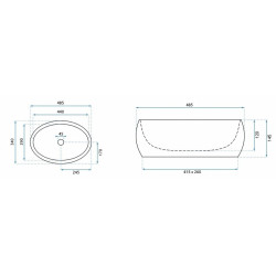 Stylowa Umywalka Nablatowa Linda Gold White - Elegancja Bieli i Złota w Twojej Łazience!