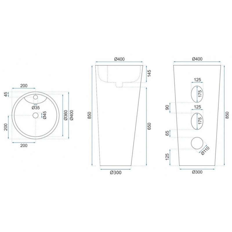 Elegancka Umywalka Wolnostojąca BLANKA BLACK - Nowoczesny Design do Twojej Łazienki
