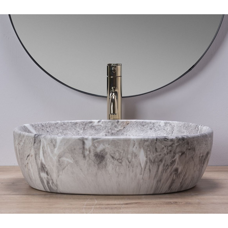 Stylowa Umywalka LARA STONE MATT - Ponadczasowa Elegancja NABLATOWA