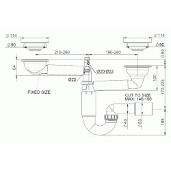 Uniwersalny syfon do zlewu dwukomorowego P-LOC - praktyczne i trwałe rozwiązanie