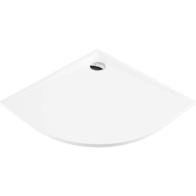 Brodzik Akrylowy Półokrągły 80 cm Premium, Biały, Antybakteryjny z Możliwością Docięcia