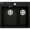 Granitowy Zlewozmywak Eridan 1,5-komory 60x52 - Styl i Funkcjonalność w Czarnej Barwie