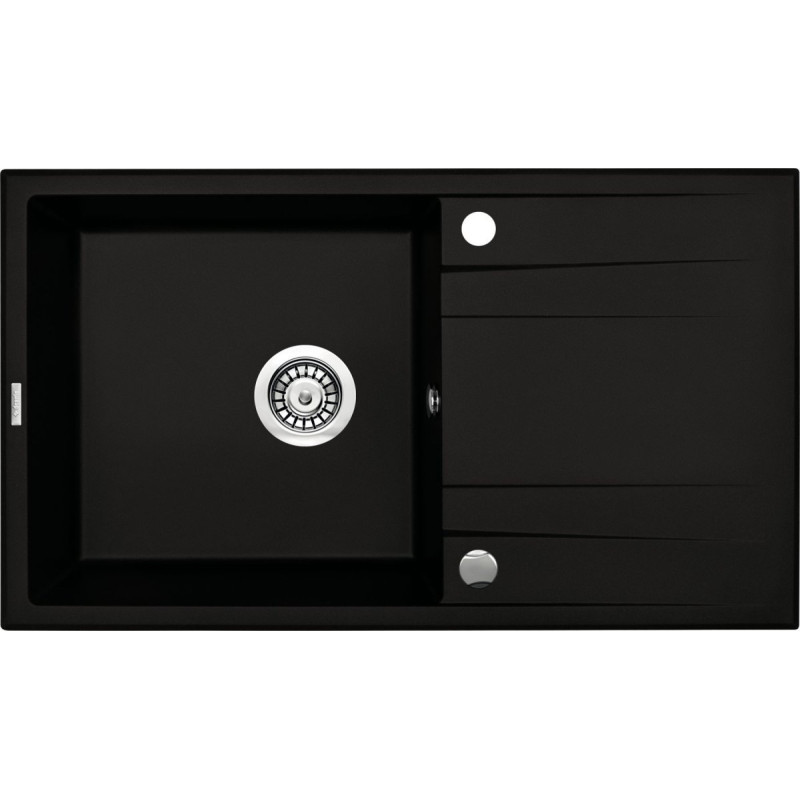 Zlewozmywak granitowy Eridan Black – 1-komorowy z ociekaczem 86x50 – Elegancja i funkcjonalność