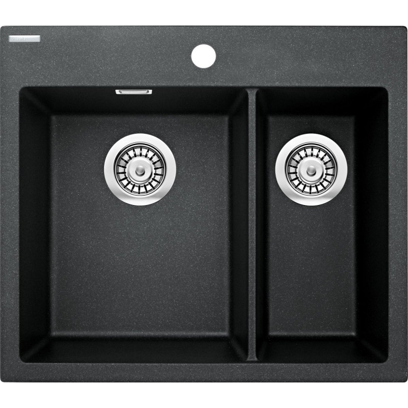 Granitowy Zlewozmywak Eridan 1,5-komorowy w Grafitowej Elegancji - Idealny do Małej Kuchni