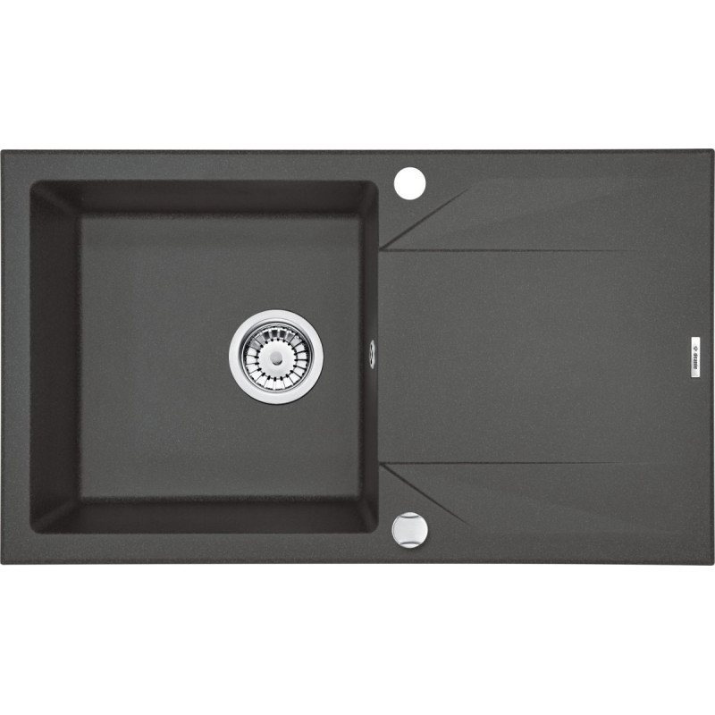 Elegancki Zlewozmywak Evora 78x44 cm z Ociekaczem w Kolorze Antracytowym - Nowoczesne Wnętrze