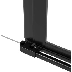 Elegancki komponent do wnęki: czarne drzwi + ścianka walk-in