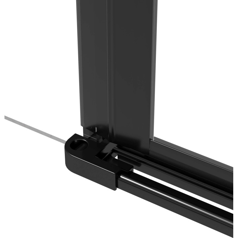 Elegancki komponent do wnęki: czarne drzwi + ścianka walk-in