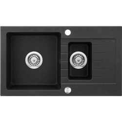 Wyjątkowy zlewozmywak Zorba grafitowy 1,5 komory z ociekaczem - elegancja w Twojej kuchni!