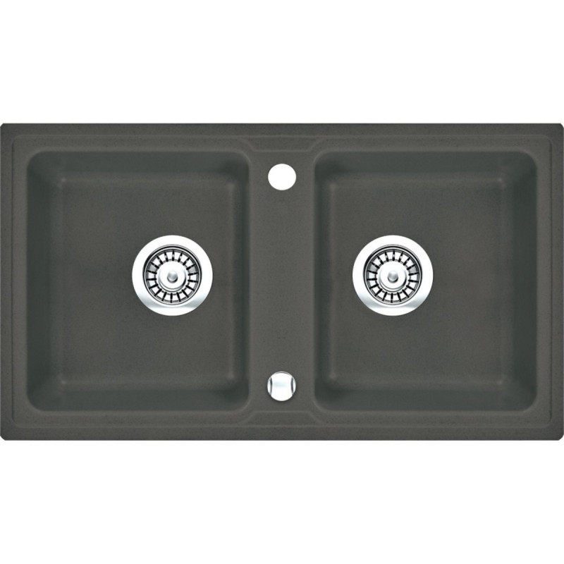 Zlewozmywak Zorba Antracytowy 78x44, 2-komorowy - Idealny do Twojej Nowoczesnej Kuchni!