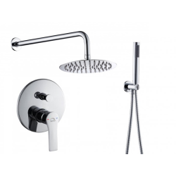 Ekskluzywny Zestaw Podtynkowy Raila Chrom z Antykamieniem i Regulacją Deszczowni