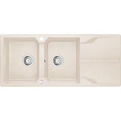 Elegancki Zlewozmywak Granitowy Andante: 2 Komory + Ociekacz, 116x50 cm, Beżowy