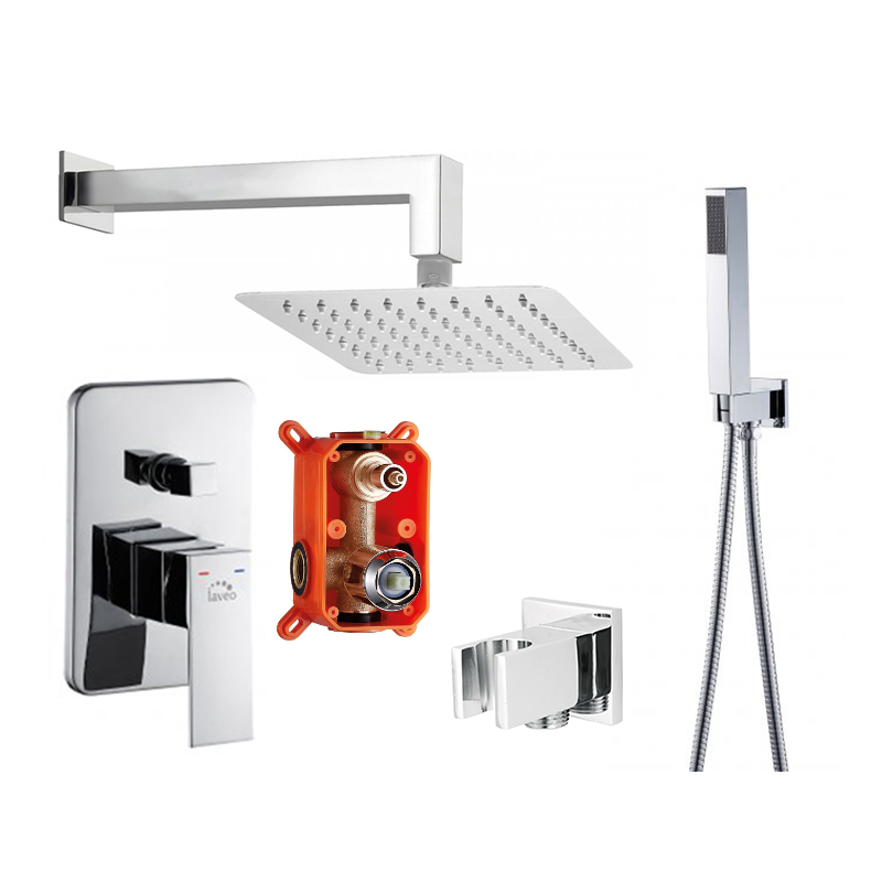 Kvadrato BOX Chrom - Elegancki Zestaw Podtynkowy z Regulowaną Deszczownią