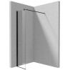 Kerria Plus Ścianka Prysznicowa Walk-In Nero 40cm - Transparentne Szkło z Active Cover