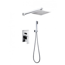 Kvadrato BOX Chrom - Elegancki Zestaw Podtynkowy z Regulowaną Deszczownią