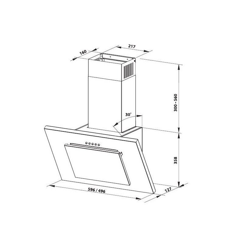 Nowoczesny okap kominowy CUBA 60cm z filtrem - Styl i funkcjonalność w kuchni!