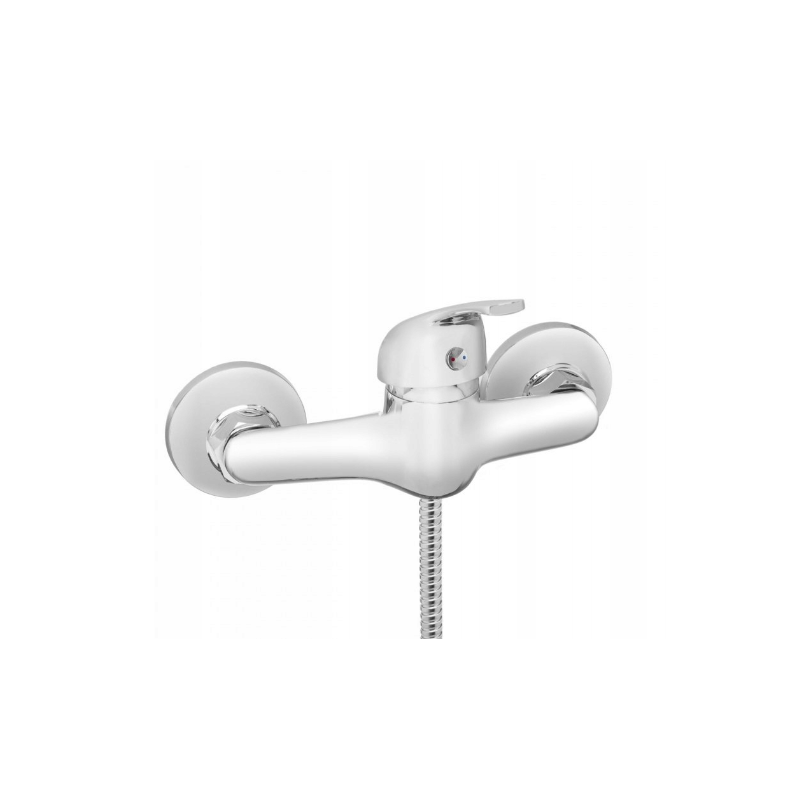 Stylowa bateria natryskowa Invena Mitris z wyciąganą wylewką, chromowany design