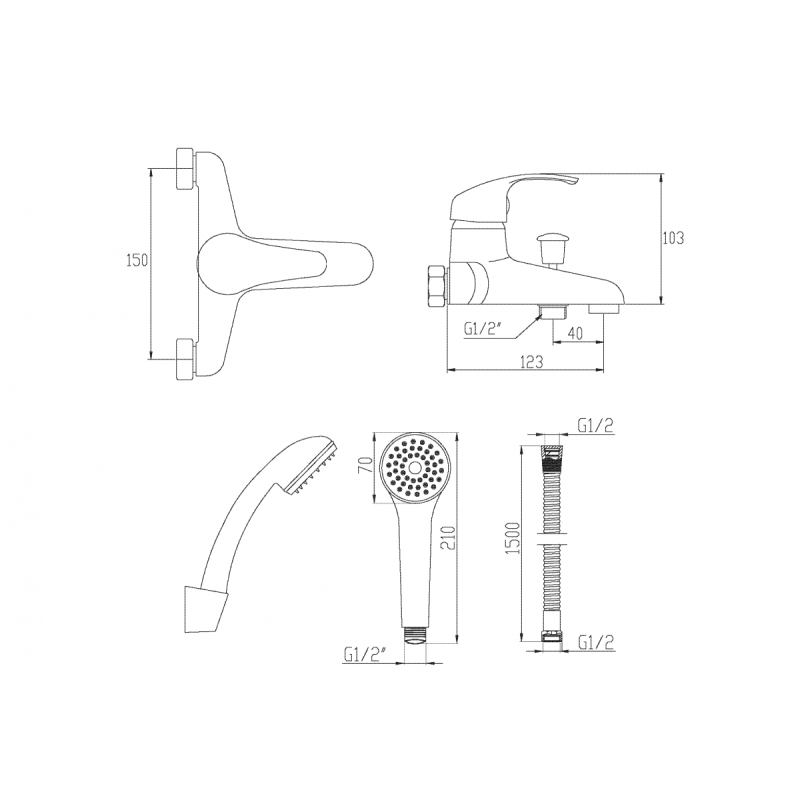 Ekskluzywna bateria wannowa Mitris z zestawem natryskowym - Chromowana elegancja!