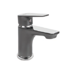 Elegancka bateria umywalkowa Dokos grafit/chrom – nowoczesny styl dla twojej łazienki!