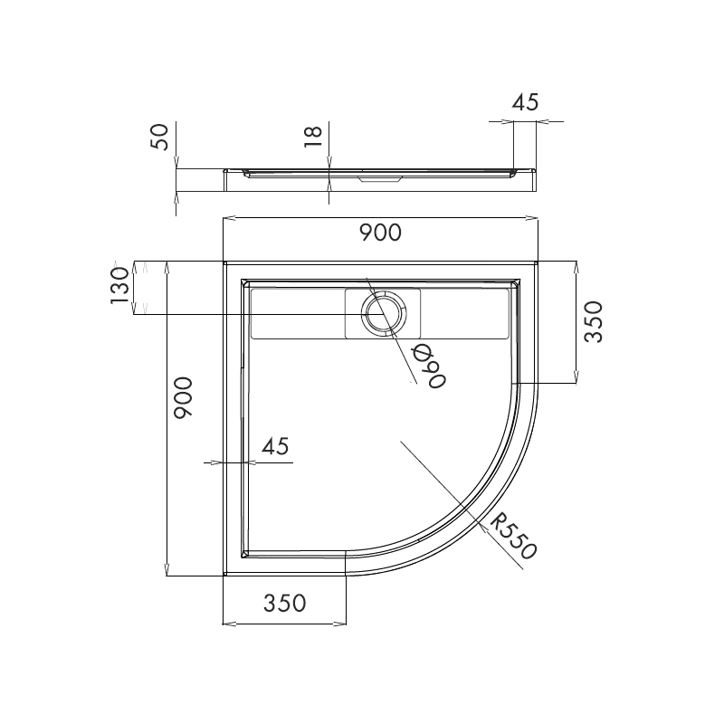 Luksusowy Brodzik Kąpielowy Lapis 90x90x5 - Komfort i Styl Łazienki