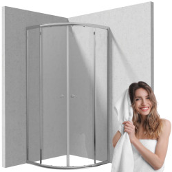 Przestrzeń Relaksu: Półokrągła Kabina Prysznicowa Deante Cilantro 80cm - Chrom, Transparentna