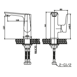 Elegancka bateria umywalkowa Dokos chrom – nowoczesny design BU-19-0B1