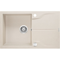 Elegancki Zlewozmywak Granitowy Andante z Ociekaczem 78x49 cm Beżowy - Styl i Funkcjonalność