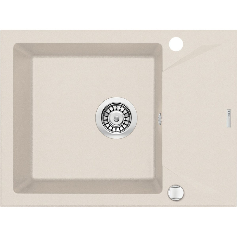 Elegancki Zlewozmywak Granitowy Evora beżowy 59x44 z Krótkim Ociekaczem