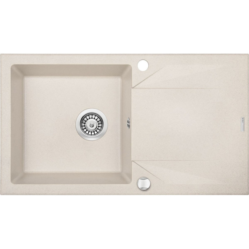 Elegancki zlewozmywak Evora 1-komorowy z ociekaczem beżowy 78x44 cm