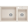 Granitowy zlewozmywak Piva 78x44 cm, 2 komory, beż: elegancja w Twojej kuchni!