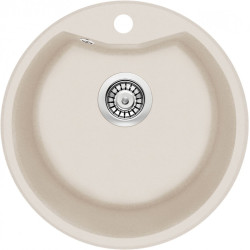 Stylowy Zlewozmywak Granitowy Solis z Kołnierzem 48x48 cm Beżowy - Nowoczesność w Twojej Kuchni