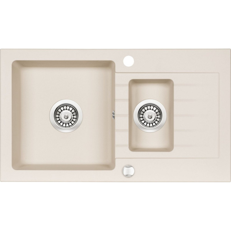 Stylowy Zlewozmywak Granitowy Zorba 1.5 z Ociekaczem - Beżowy Elegancik do Twojej Kuchni!