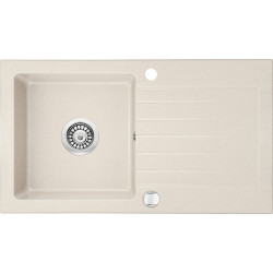 Elegancki Zlewozmywak Granitowy Zorba 1-komorowy z Ociekaczem 76x44 Beżowy