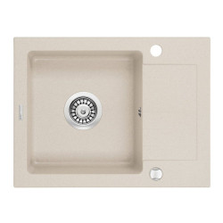 Granitowy Zlewozmywak Zorba - Beżowa Elegancja z Praktycznym Ociekaczem 58x44 cm
