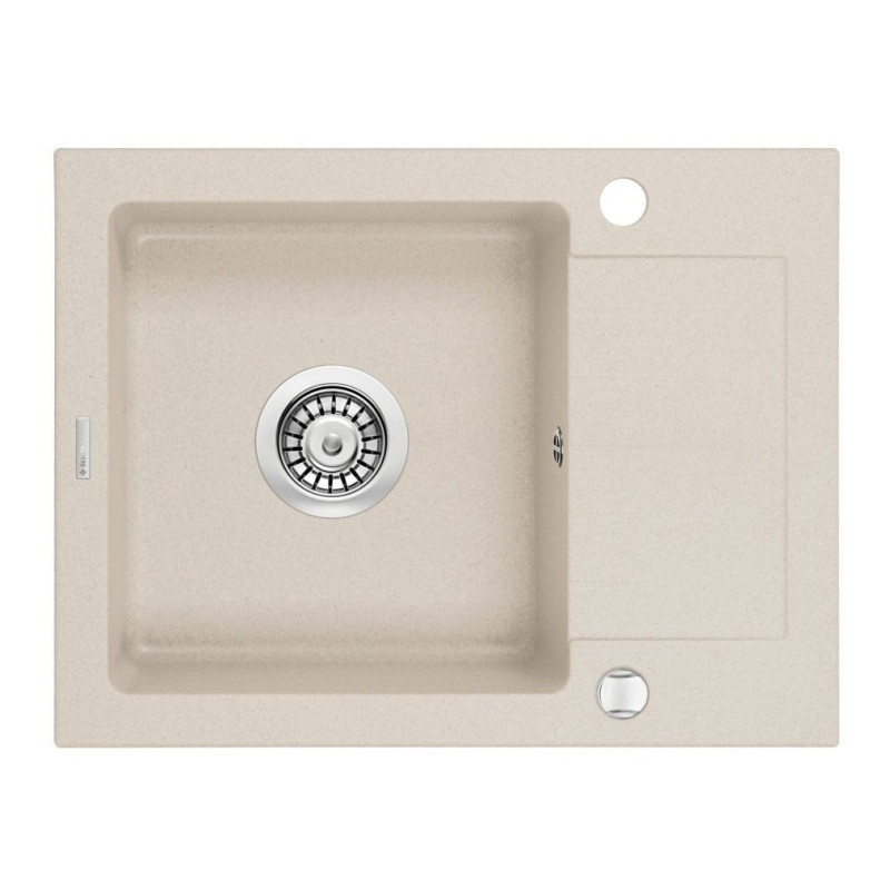 Granitowy Zlewozmywak Zorba - Beżowa Elegancja z Praktycznym Ociekaczem 58x44 cm