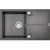 Stylowy zlewozmywak granitowy Andante z ociekaczem 78x49 cm, antracyt - ZQN_T113
