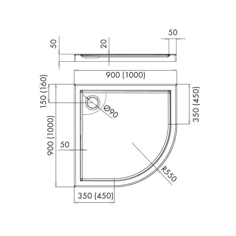 Elegancki Brodzik Axel 90x90x5 cm - Komfort i Styl w Każdej Łazience